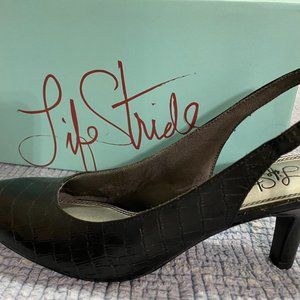 Lifestride 'NEW' Black Classic Slingback Pump 9M